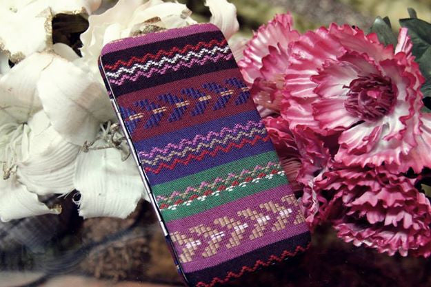 Colorful Striped Yarn Dye Hardcase Wallet