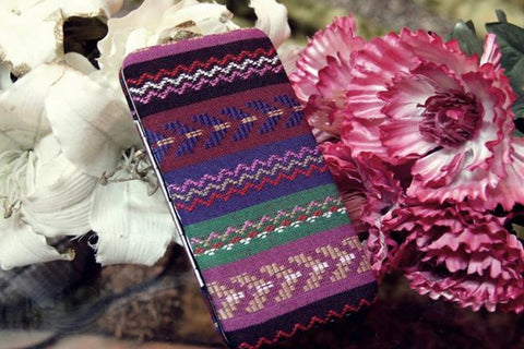 Colorful Striped Yarn Dye Hardcase Wallet